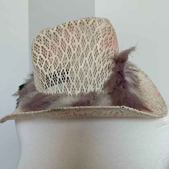 Mexican cowgirl feather  hat coastal cowgirl western boho festival - Picture 5 of 9